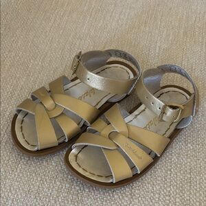 Salt Water Sandals Gold Classic Woven Design